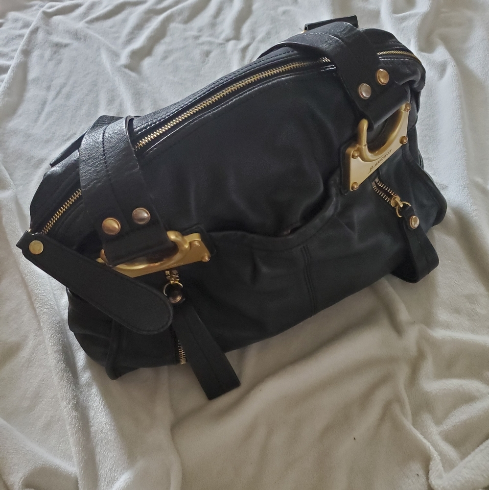 B. MAKOWSKY black leather purse